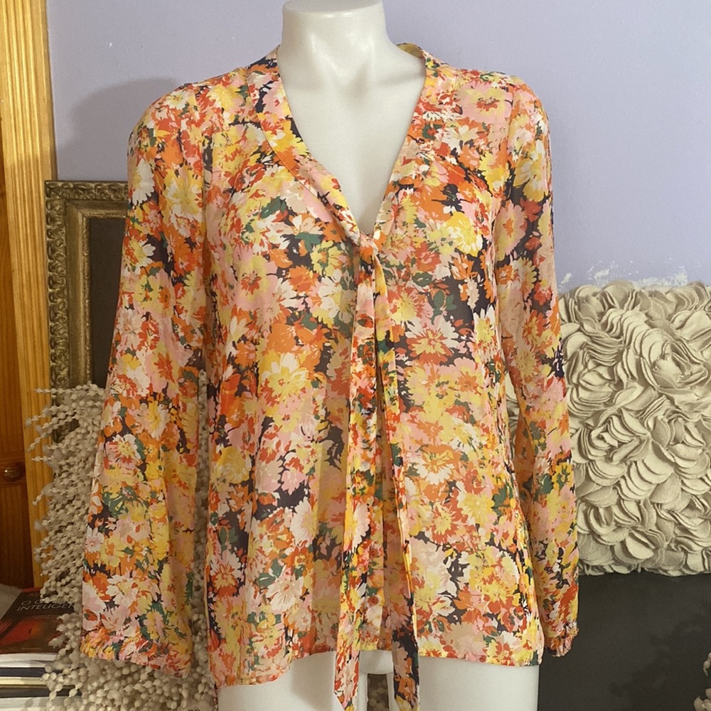Zara semi sheer blouse size small